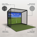10/12/14Ft Outdoor Golf Training Simulator Cage Sports Practice Golf Simulator Enclosure with Impact Netting and All Poles