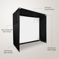 DIY Golf Simulator Impact Screen Frame Enclosure Kit Set, Use with Simulators, Durable Fabric with Velcro, Reinforced Black Border, 9.8'X9.8'X4.9'
