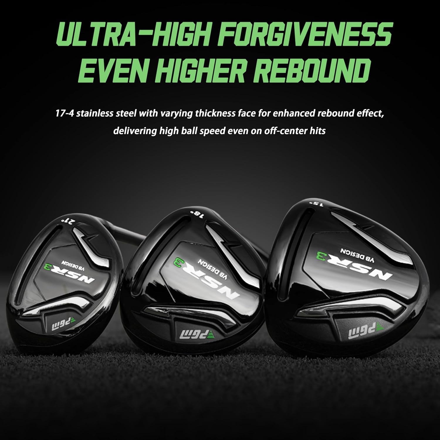 NSR III 18 Piece Men'S Complete Golf Club Sets - Adjustable Loft Titanium 460Cc Driver, Low CG Fairway Woods & Hybrid, High-Rebound Stainless Steel Irons, Balanced Putter, with Stand Bag