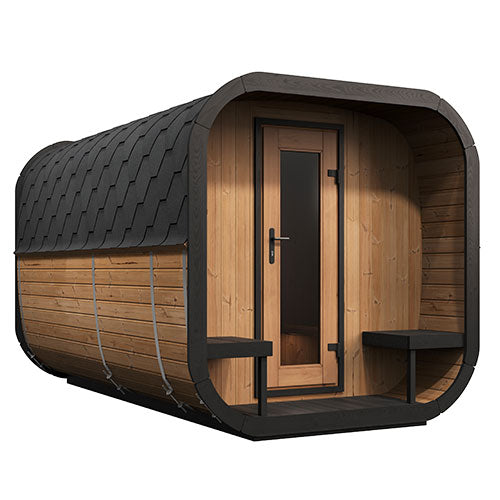 SaunaLife Model CL12GCP | Outdoor Cabin Sauna with Changing Room