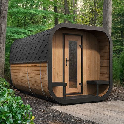 SaunaLife Model CL12GCP | Outdoor Cabin Sauna with Changing Room
