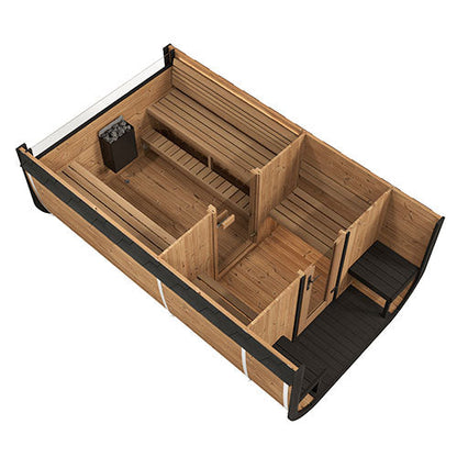 SaunaLife Model CL12GCP | Outdoor Cabin Sauna with Changing Room