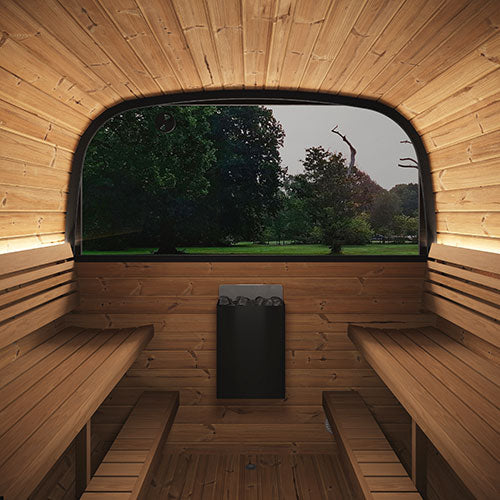 SaunaLife Model CL12GCP | Outdoor Cabin Sauna with Changing Room