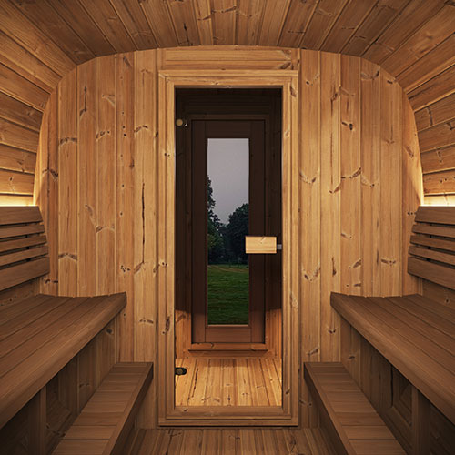 SaunaLife Model CL12GCP | Outdoor Cabin Sauna with Changing Room
