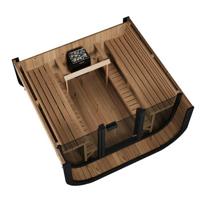 SaunaLife Model CL7G | Outdoor Cabin Sauna with Changing Room