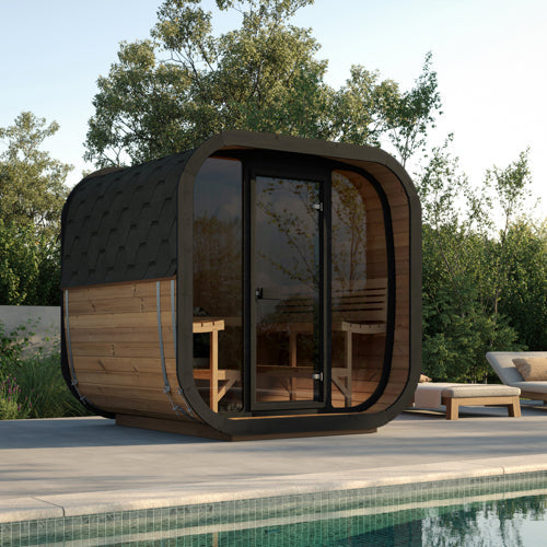 SaunaLife Model CL7G | Outdoor Cabin Sauna with Changing Room