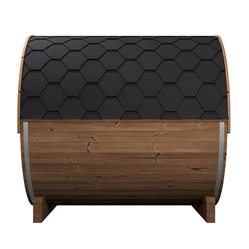 SaunaLife Model E8G | Large Barrel Sauna Full Glass Front