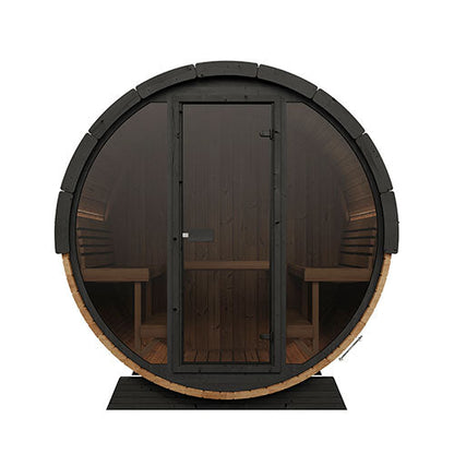 SaunaLife Model EE8G | Elegance Barrel Sauna Full Glass Front