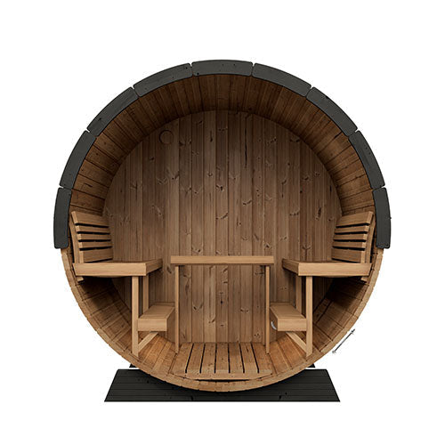 SaunaLife Model EE8G | Elegance Barrel Sauna Full Glass Front