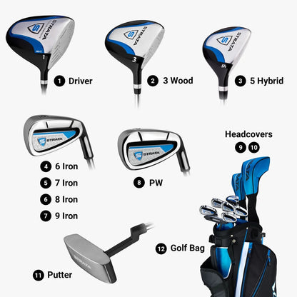 Strata Right-Hand Men'S 12-Piece Complete Golf Club Set, Graphite, Regular