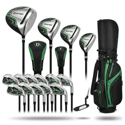 Ultimate Men'S Golf Complete Set with Rain Hood, 13 Pieces, Green — Studio Shot