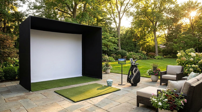 10/12/14Ft Outdoor Golf Training Simulator Cage Sports Practice Golf Simulator Enclosure with Impact Netting and All Poles — Lifestyle