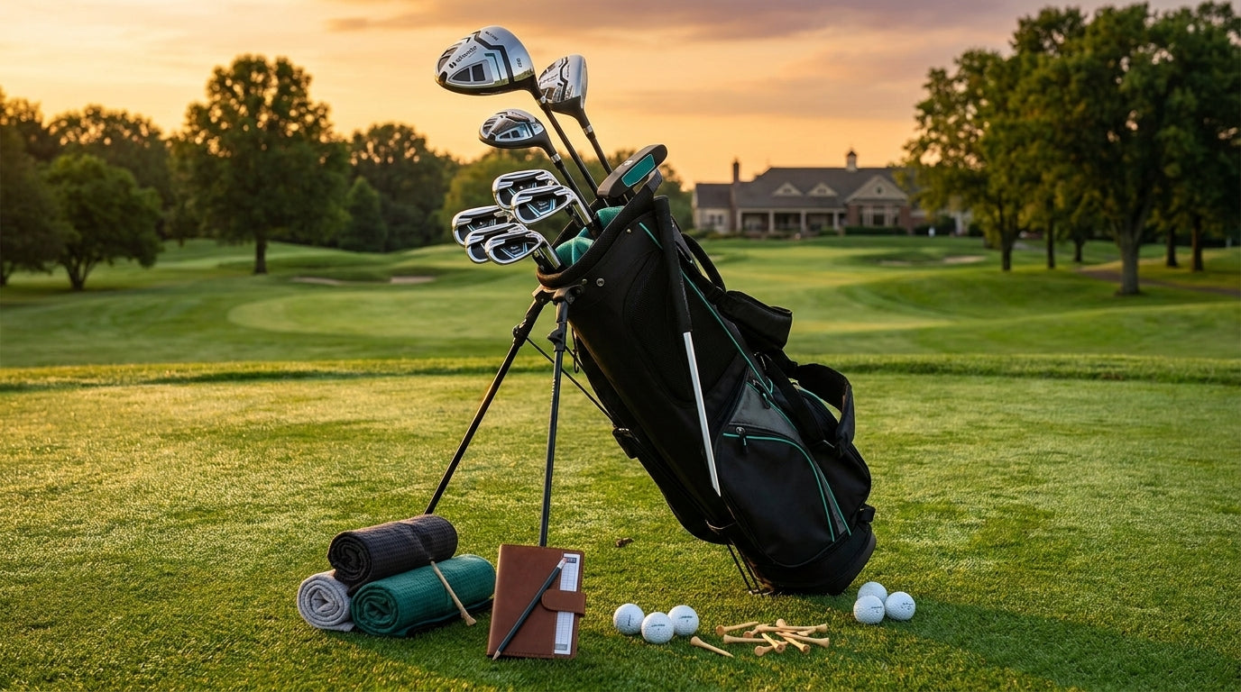 Ultimate Men'S Golf Complete Set with Rain Hood, 13 Pieces, Green — Lifestyle